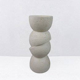 PHAROS II ΚΗΡΟΠΗΓΙΟ ΔΙΑΚΟΣΜΗΤΙΚΟ 10.5x10.5x25cm RESIN ΜΠΕΖ