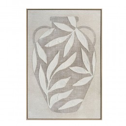 HUSK ΠΙΝΑΚΑΣ ΔΙΑΚΟΣΜΗΤΙΚΟΣ ΜΕ ΚΟΡΝΙΖΑ 82.6x4.3x122.6cm ΚΑΜΒΑΣ ΜΠΕΖ ΛΕΥΚΟ PS