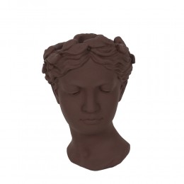 CEM ΒΑΖΟ 18x17x26.5cm CEMENT ΚΑΦΕ ΣΚΟΥΡΟ