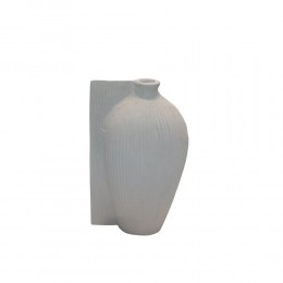 VOLINA ΒΑΖΟ 17x9.5x28cm ΑΛΟΥΜΙΝΙΟ ΛΕΥΚΟ TEXTURED