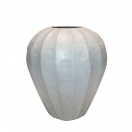 IVELLA ΒΑΖΟ 30x30x33cm ΑΛΟΥΜΙΝΙΟ OFF WHITE