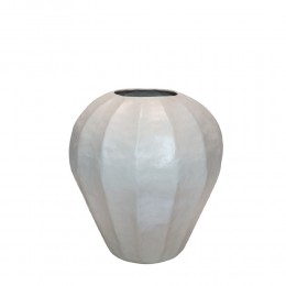 IVELLA ΒΑΖΟ 25x25x26.5cm ΑΛΟΥΜΙΝΙΟ OFF WHITE