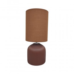 RIVO ΦΩΤΙΣΤΙΚΟ ΕΠΙΤΡΑΠΕΖΙΟ 14.4x14.5x31cm ΚΕΡΑΜΙΚΟ ΚΑΦΕ ΣΚΟΥΡΟ ΥΦΑΣΜΑ ΚΑΦΕ ΣΚΟΥΡΟ
