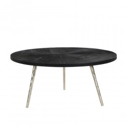 ZEN COFFEE TABLE ΜΑΥΡΟ ΑΣΗΜΙ 91x91x40
