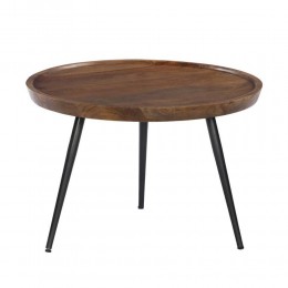 PENCIL 60 COFFEE TABLE ΦΥΣΙΚΟ ΜΑΥΡΟ 60x60xH40cm