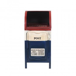 POST SIDE TABLE ΜΠΛΕ CREAM ΚΟΚΚΙΝΟ 35.5x38x75cm