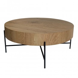 MADERA COFFEE TABLE ΦΥΣΙΚΟ ΜΑΥΡΟ 80x80xH36cm