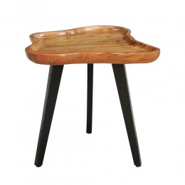 FLOW SIDE TABLE ΦΥΣΙΚΟ ΜΑΥΡΟ 60x56x51cm