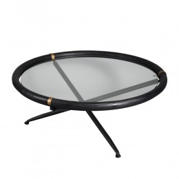 COLOMBO COFFEE TABLE ΜΑΥΡΟ ΜΑΥΡΟ 100x100xH40cm 04-1107