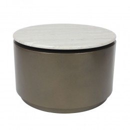 POMMA COFFEE TABLE TRAVERTINE BRONZE 60x60xH38cm 04-1115