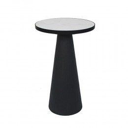 LAMP SIDE TABLE ΛΕΥΚΟ ΜΑΥΡΟ 41x41x63.5cm