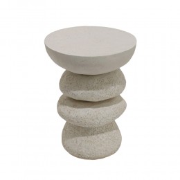 STONE 4 SIDE TABLE ΛΕΥΚΟ 38x38x51cm