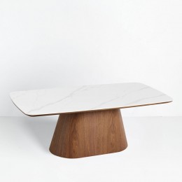 TOTEM COFFEE TABLE ΚΑΡΥΔΙ ΛΕΥΚΟ ΜΕ ΟΨΗ ΜΑΡΜΑΡΟΥ 120x60x42cm