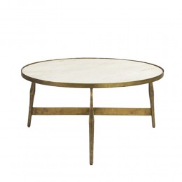 BLANCHE COFFEE TABLE ΛΕΥΚΟ BRASS ANTIQUE 81x81x41
