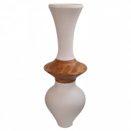 ΔΙΑΚΟΣΜΗΤΙΚΟ ΒΑΖΟ ΔΑΠΕΔΟΥ NEBULA HM4660.02S FIBER CEMENT ΛΕΥΚΟ--ΞΥΛΟ ΤΕΑΚ Φ45x120Υεκ