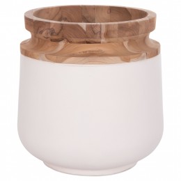 ΔΙΑΚΟΣΜΗΤΙΚΟ ΒΑΖΟ ΔΑΠΕΔΟΥ LINTER HM4662.02L FIBER CEMENT ΛΕΥΚΟ--ΞΥΛΟ ΤΕΑΚ Φ41x47Υεκ.