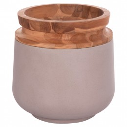 ΔΙΑΚΟΣΜΗΤΙΚΟ ΒΑΖΟ ΔΑΠΕΔΟΥ LINTER HM4662.05L FIBER CEMENT ΓΚΡΙ ΜΑΤ--ΞΥΛΟ ΤΕΑΚ Φ41x47Υεκ