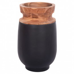 ΔΙΑΚΟΣΜΗΤΙΚΟ ΒΑΖΟ ΔΑΠΕΔΟΥ LINTER HM4662.01S FIBER CEMENT ΜΑΥΡΟ--ΞΥΛΟ ΤΕΑΚ Φ34x60Υεκ.