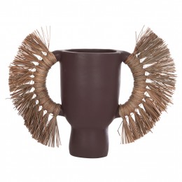 ΕΠΙΤΡΑΠΕΖΙΟ ΔΙΑΚΟΣΜΗΤΙΚΟ ΒΑΖΟ ALICA HM4668.07L ΣΟΚΟΛΑΤΙ ΤΕΡΑΚΟΤΑ & GRASS--64x22x38Υεκ