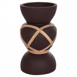 ΔΙΑΚΟΣΜΗΤΙΚΟ ΒΑΖΟ ΔΑΠΕΔΟΥ MAYNARD HM4672.07S FIBER CEMENT ΣΟΚΟΛΑΤΙ-RATTAN Φ27.5x50Υεκ