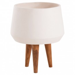 ΓΛΑΣΤΡΑ ΕΣΩΤ.ΧΩΡΟΥ QUAN HM4680.02M FIBER CEMENT ΛΕΥΚΟ--ΒΑΣΗ TEAK Φ35x50Υεκ