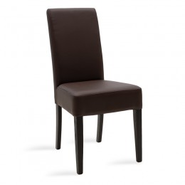 Καρέκλα Ditta pakoworld PU 45x58x96cm σκούρο καφέ-πόδι μασίφ ξύλο wenge 047-000033