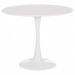 ΤΡΑΠΕΖΙ ΣΤΡΟΓΓΥΛΟ BROLIN HM18141.01 MDF TOP-ΒΑΣΗ ΜΕΤΑΛΛΙΚΗ--ΛΕΥΚΟ Φ90x73Υεκ