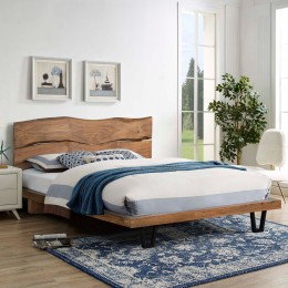 ΚΡΕΒΑΤΙ NICOLE HM8218.11 ΑΠΟ ΜΑΣΙΦ ΞΥΛΟ ΑΚΑΚΙΑΣ 212,5x180x106εκ. ΓΙΑ ΣΤΡΩΜΑ 160Χ200 0509615