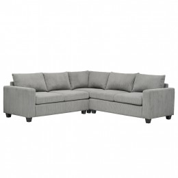 ΓΩΝΙΑΚΟΣ ΚΑΝΑΠΕΣ CALDER HM3286.01 ΓΚΡΙ ΥΦΑΣΜΑ 254x90x91Υεκ.