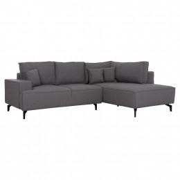 ΓΩΝΙΑΚΟΣ ΚΑΝΑΠΕΣ-ΚΡΕΒΑΤΙ ΜΕ ΑΠΟΘ.ΧΩΡΟ SAFFIRA HM3303.01R ΓΚΡΙ ΥΦΑΣΜΑ 270x195x100Υεκ.