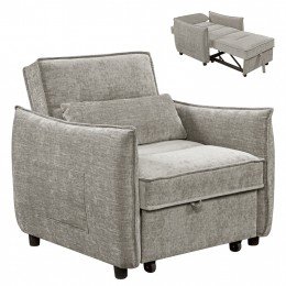 ΠΟΛΥΘΡΟΝΑ-ΚΡΕΒΑΤΙ ORYN HM3307.03 ΜΠΕΖ ΥΦΑΣΜΑ 89x85x84Υεκ.