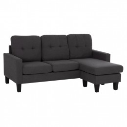 ΚΑΝΑΠΕΣ ΓΩΝΙΑ ΑΝΑΣΤΡΕΨΙΜΗ MEGGY HM3297.11 ΓΚΡΙ ΥΦΑΣΜΑ 184.5x75-129x86Yεκ.