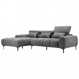 ΚΑΝΑΠΕΣ ΑΡΙΣΤΕΡΗ ΓΩΝΙΑ DIVYA HM3267.12L ΓΚΡΙ ΥΦΑΣΜΑ 264x175x99Υεκ.