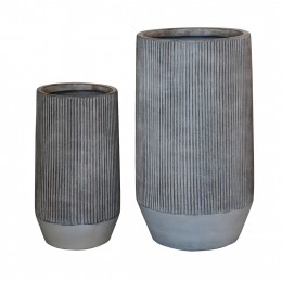 ΣΕΤ 2ΤΜΧ ΓΛΑΣΤΡΕΣ ΚΥΛΙΝΔΡΟΙ ΣΕΙΡΑ GARDENER HM4727 FIBERCLAY-ΧΡΩΜΑ CEMENT Φ36x63.5Υεκ