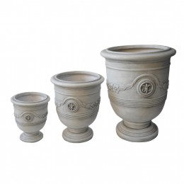 ΣΕΤ 3ΤΜΧ ΓΛΑΣΤΡΕΣ ΜΕ ΑΝΑΓΛΥΦΟ GARDENER HM4729 FIBERCLAY-ΣΕ ΥΠΟΛΕΥΚΟ Φ57.5x72.5Υεκ