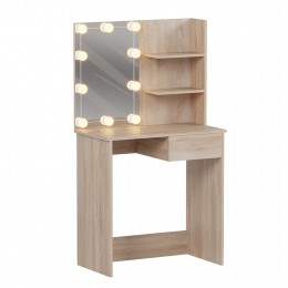 ΤΟΥΑΛΕΤΑ ΜΕ ΦΩΤΙΣΜΟ LED & ΡΑΦΙΑ LAURYN HM2501.01 ΜΕΛΑΜΙΝΗ ΣΕ SONAMA 75x40x134.5Υεκ 0521316