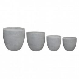 ΣΕΤ 4ΤΜΧ ΓΛΑΣΤΡΕΣ ΣΤΡΟΓΓΥΛΕΣ ΣΕΙΡΑ GARDENER HM4719 FIBERCLAY-ΧΡΩΜΑ CEMENT Φ44x43Υεκ