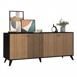 ΜΠΟΥΦΕΣ ΜΕΛΑΜΙΝΗΣ KRUDEN HM9446.11 ΜΑΥΡΟ-ΦΥΣΙΚΟ 180x40x78.6Υεκ. 0535661
