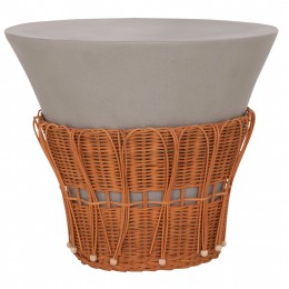 ΤΡΑΠΕΖΙ ΣΑΛΟΝΙΟΥ PERRAL HM18164.03L FIBER CEMENT ΓΚΡΙ-ΦΥΣΙΚΟ RATTAN--Φ55x45Υεκ