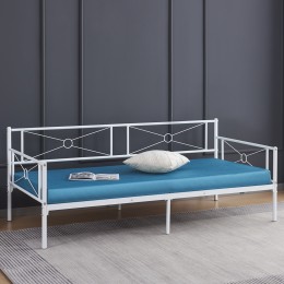 ΚΡΕΒΑΤΙ-ΚΑΝΑΠΕΣ BERNIE HM692.02 ΛΕΥΚΟΣ ΜΕΤΑΛΛΙΚΟΣ ΣΚΕΛΕΤΟΣ ΓΙΑ ΣΤΡΩΜΑ 190x90εκ.