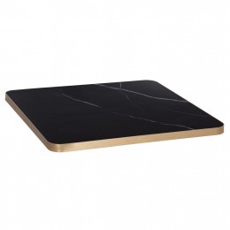 ΕΠΙΦΑΝΕΙΑ ΤΡΑΠΕΖΙΟΥ SINTERED STONE ΤΕΤΡΑΓΩΝΗ HM6655.13 ΠΛΑΙΣΙΟ ALU ΧΡΥΣΟ 80x80εκ.