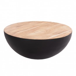 ΔΙΑΚΟΣΜΗΤΙΚΟ ΤΡΑΠΕΖΙ ΣΑΛΟΝΙΟΥ BOWL Φ90X37,5Yεκ. ΜΑΥΡΟ ΜΕ ΞΥΛΟ ΑΚΑΚΙΑΣ HM8717.21