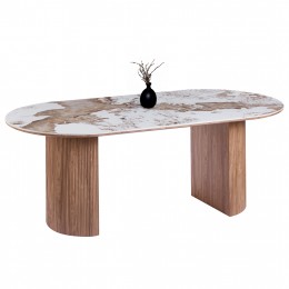 ΤΡΑΠΕΖΙ ΟΒΑΛ MARBLEX HM18428 ΚΕΡΑΜΙΚΟ TOP ΣΕ PANDORA--MDF ΠΟΔΙΑ 210x100x77Υεκ