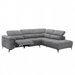 ΚΑΝΑΠΕΣ ΔΕΞΙΑ ΓΩΝΙΑ 5Θ ΜΕ RECLINE COMMODUS SM3315.01R ΓΚΡΙ ΥΦΑΣΜΑ 275x104x77Yεκ