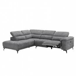 ΚΑΝΑΠΕΣ ΑΡΙΣΤΕΡΗ ΓΩΝΙΑ 5Θ ΜΕ RECLINE COMMODUS SM3315.01L ΓΚΡΙ ΥΦΑΣΜΑ 275x231x77Yεκ