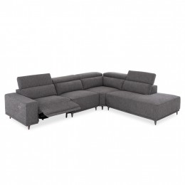 ΚΑΝΑΠΕΣ ΔΕΞΙΑ ΓΩΝΙΑ 5Θ ΜΕ RECLINE LUNARIS SM3316.01R ΓΚΡΙ ΥΦΑΣΜΑ 307x267x94Yεκ