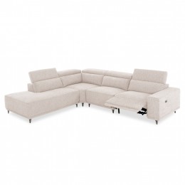 ΚΑΝΑΠΕΣ ΑΡΙΣΤΕΡΗ ΓΩΝΙΑ 5Θ ΜΕ RECLINE LUNARIS SM3316.02L ΕΚΡΟΥ ΥΦΑΣΜΑ 307x267x94Yεκ