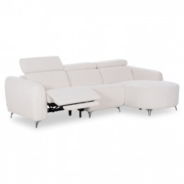 ΚΑΝΑΠΕΣ ΔΕΞΙΑ ΓΩΝΙΑ 3Θ ΜΕ RECLINE VALENTE SM3317.02R ΜΠΕΖ ΥΦΑΣΜΑ 275x160x104Yεκ