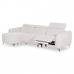 ΚΑΝΑΠΕΣ ΑΡΙΣΤΕΡΗ ΓΩΝΙΑ 3Θ ΜΕ RECLINE VALENTE SM3317.02L ΜΠΕΖ ΥΦΑΣΜΑ 275x160x104Yεκ