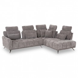 ΚΑΝΑΠΕΣ ΔΕΞΙΑ ΓΩΝΙΑ 5Θ MYRON SM3318.01R ΓΚΡΙ ΥΦΑΣΜΑ 290x110-225x110Υεκ.